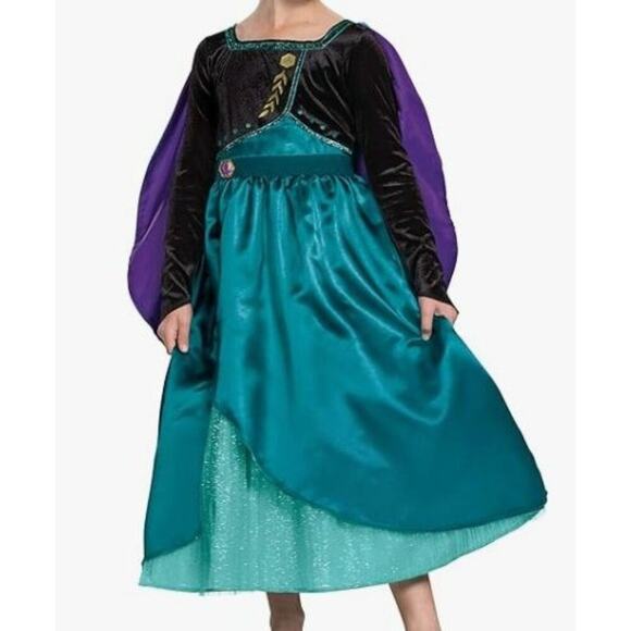 Disney Frozen 2 Anna Deluxe Halloween Costume Dress Detachable Cape Size Small - Picture 1 of 5